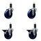 Service Caster 4'' Solid Poly Wheel Swivel 1-1/4'' Expanding Stem Caster Set 2 Brakes, 4PK SCC-EX20S414-SPUS-2-PLB-2-114 - alternate 1